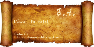 Báber Arnold névjegykártya